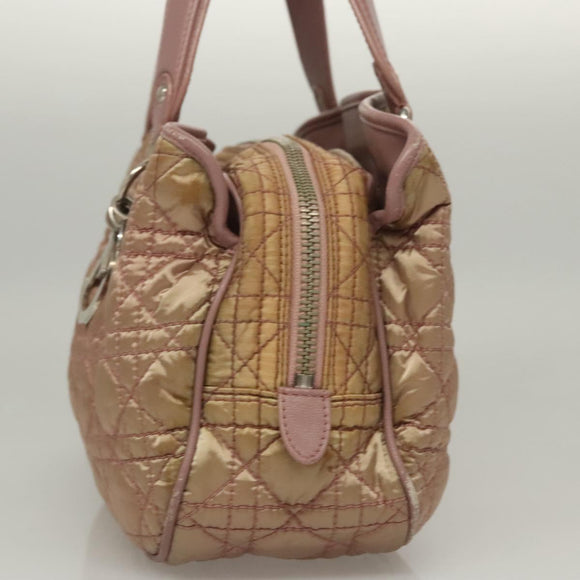 Christian Dior Canage Hand Bag Nylon Pink Auth bs23930