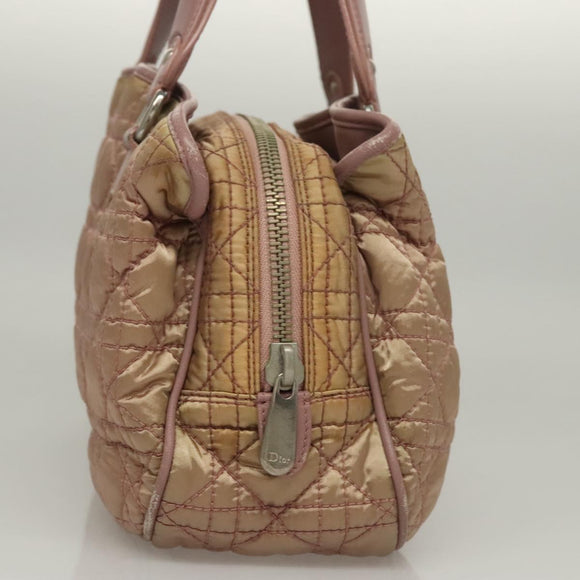 Christian Dior Canage Hand Bag Nylon Pink Auth bs23930