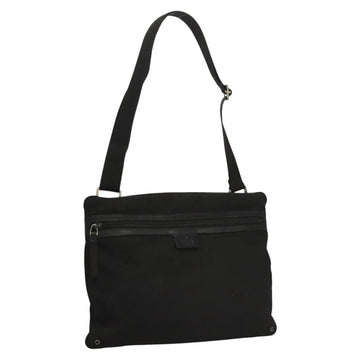 GUCCI Shoulder Bag Canvas Black Auth bs23933