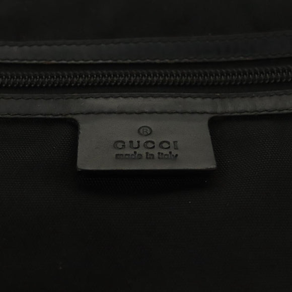 GUCCI Shoulder Bag Canvas Black Auth bs23933