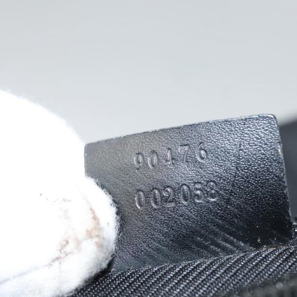 GUCCI Shoulder Bag Canvas Black Auth bs23933