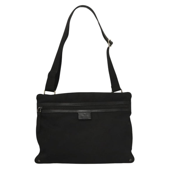 GUCCI Shoulder Bag Canvas Black Auth bs23933