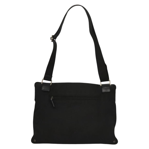 GUCCI Shoulder Bag Canvas Black Auth bs23933