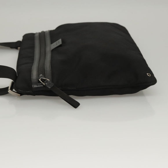 GUCCI Shoulder Bag Canvas Black Auth bs23933