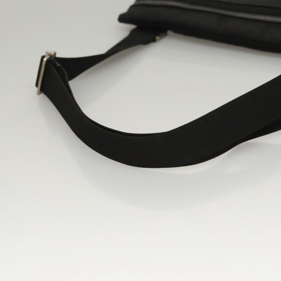 GUCCI Shoulder Bag Canvas Black Auth bs23933