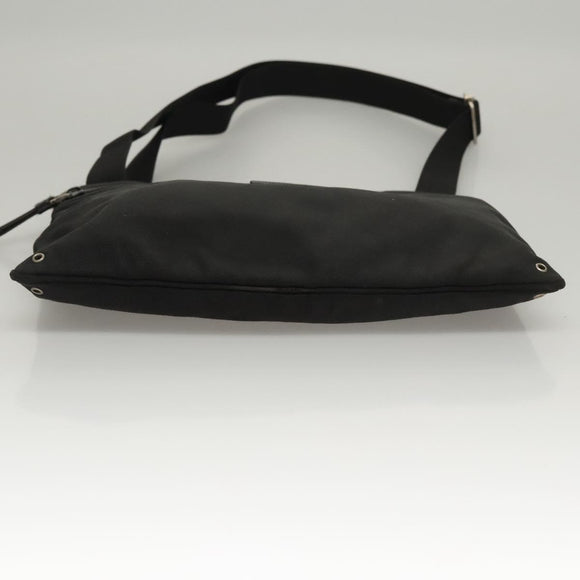GUCCI Shoulder Bag Canvas Black Auth bs23933