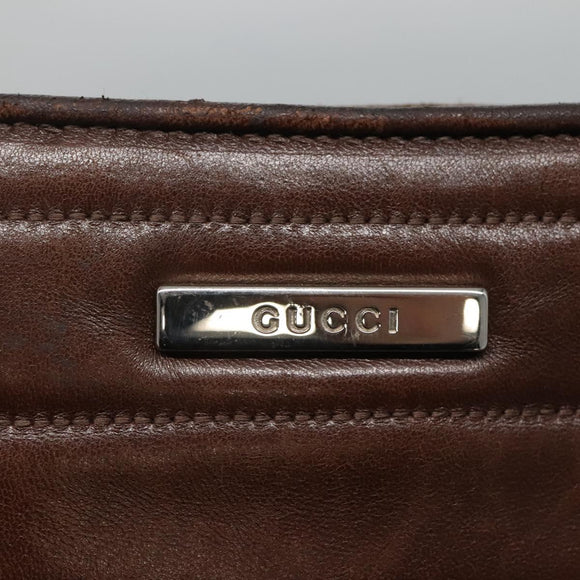 GUCCI Tote Bag Leather Brown Auth bs23937