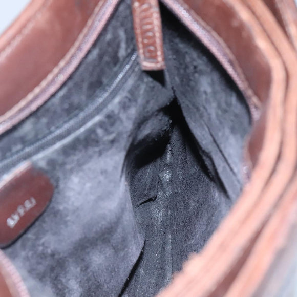 GUCCI Tote Bag Leather Brown Auth bs23937