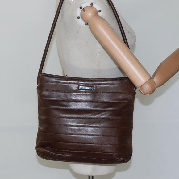 GUCCI Tote Bag Leather Brown Auth bs23937