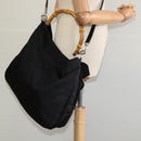 GUCCI Bamboo Hand Bag Nylon 2way Black 001 2128 1577 Auth bs23939-22