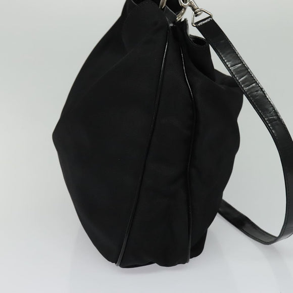 GUCCI Bamboo Hand Bag Nylon 2way Black 001 2128 1577 Auth bs23939
