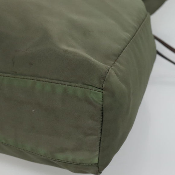 PRADA Shoulder Bag Nylon Khaki Auth bs23949