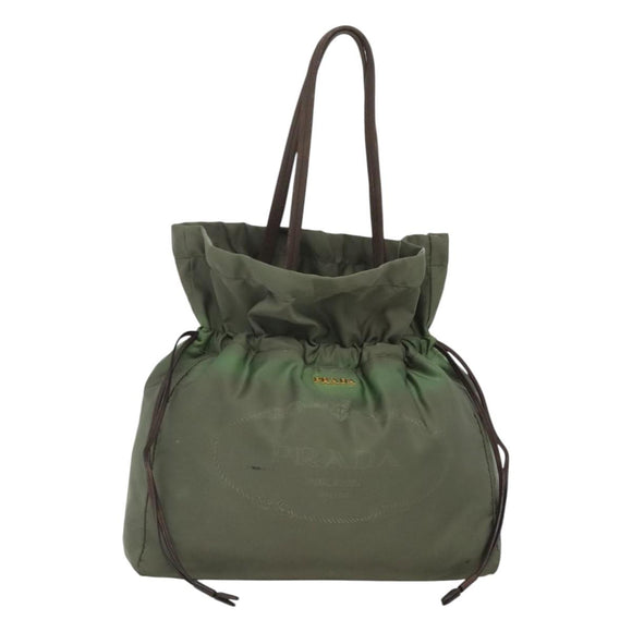 PRADA Shoulder Bag Nylon Khaki Auth bs23949