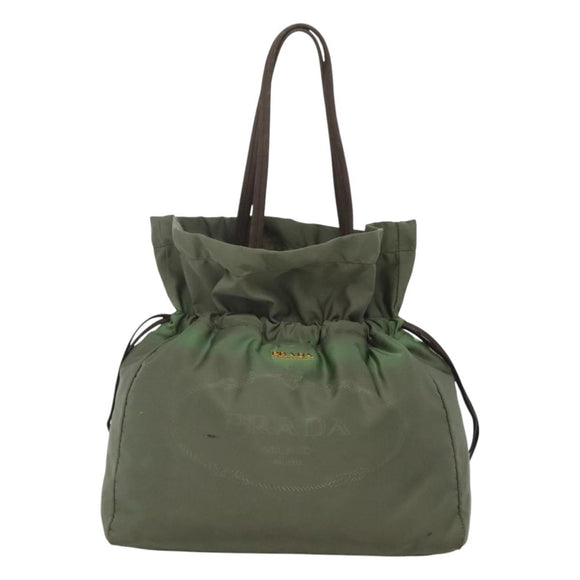 PRADA Shoulder Bag Nylon Khaki Auth bs23949