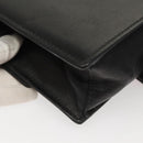 PRADA Chain Shoulder Bag Leather Gray Gold Auth bs23951-16