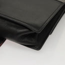 PRADA Chain Shoulder Bag Leather Gray Gold Auth bs23951-17