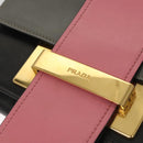 PRADA Chain Shoulder Bag Leather Gray Gold Auth bs23951-9