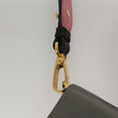 PRADA Chain Shoulder Bag Leather Gray Gold Auth bs23951-19