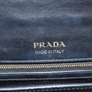 PRADA Chain Shoulder Bag Leather Gray Gold Auth bs23951-21