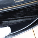 PRADA Chain Shoulder Bag Leather Gray Gold Auth bs23951-11