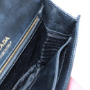 PRADA Chain Shoulder Bag Leather Gray Gold Auth bs23951-22