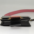 PRADA Chain Shoulder Bag Leather Gray Gold Auth bs23951-5