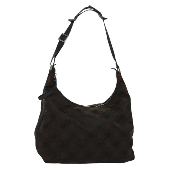 Salvatore Ferragamo Shoulder Bag Canvas Brown Auth bs23964