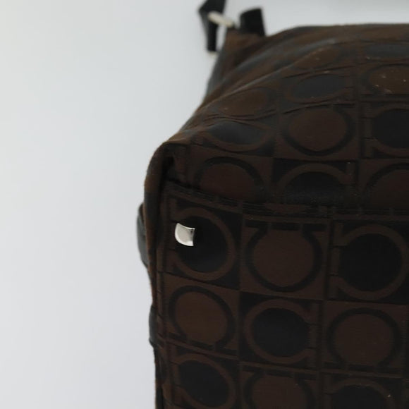 Salvatore Ferragamo Shoulder Bag Canvas Brown Auth bs23964