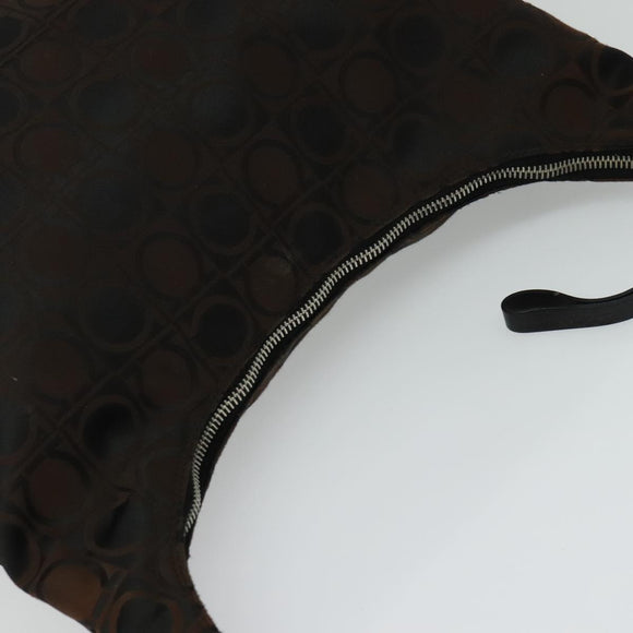 Salvatore Ferragamo Shoulder Bag Canvas Brown Auth bs23964