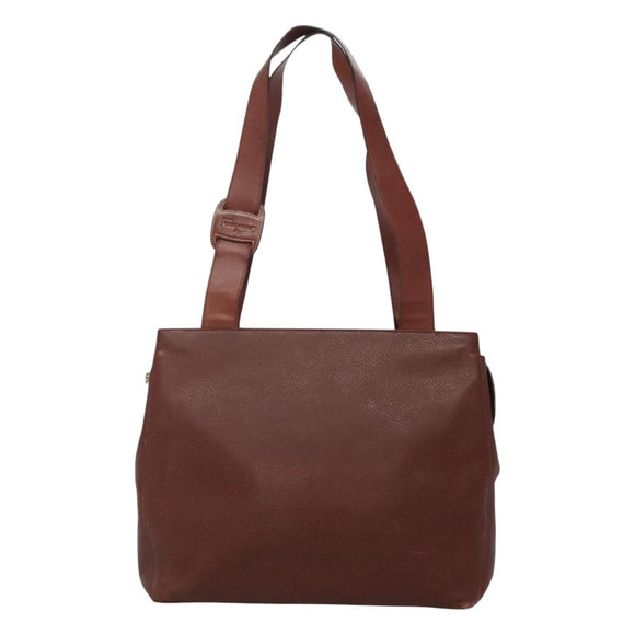 Salvatore Ferragamo Shoulder Bag Leather Brown Auth bs23965