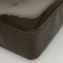 CHANEL Hand Bag Enamel Khaki CC Auth bs23971-10