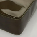 CHANEL Hand Bag Enamel Khaki CC Auth bs23971-13