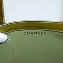 CHANEL Hand Bag Enamel Khaki CC Auth bs23971-14