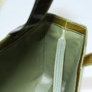 CHANEL Hand Bag Enamel Khaki CC Auth bs23971-16