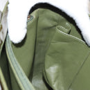 CHANEL Hand Bag Enamel Khaki CC Auth bs23971-17