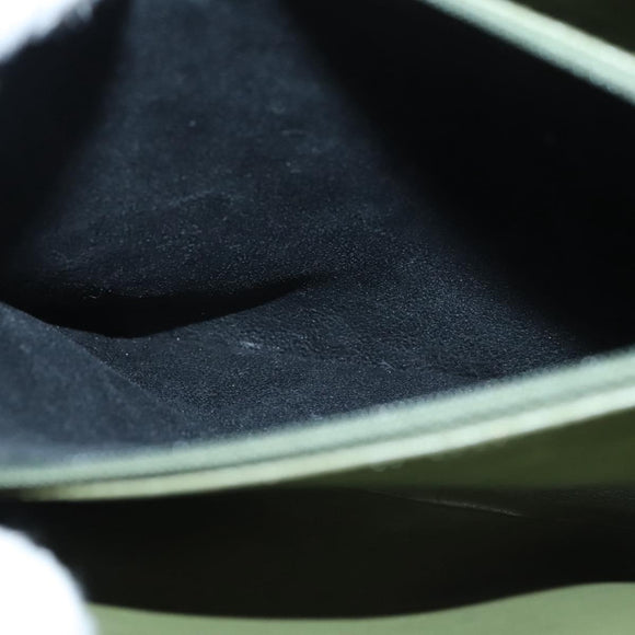 CHANEL Hand Bag Enamel Khaki CC Auth bs23971