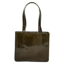 CHANEL Hand Bag Enamel Khaki CC Auth bs23971-3