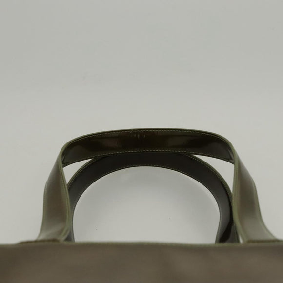 CHANEL Hand Bag Enamel Khaki CC Auth bs23971