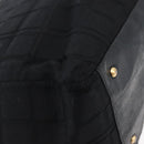 CHANEL Chain Hand Bag Cotton Black Gold CC Auth bs23972-17