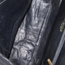 CHANEL Chain Hand Bag Cotton Black Gold CC Auth bs23972-19