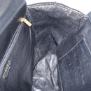 CHANEL Chain Hand Bag Cotton Black Gold CC Auth bs23972-21