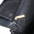 CHANEL Chain Hand Bag Cotton Black Gold CC Auth bs23972-12