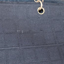 CHANEL Chain Hand Bag Cotton Black Gold CC Auth bs23972-3