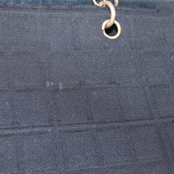 CHANEL Chain Hand Bag Cotton Black Gold CC Auth bs23972