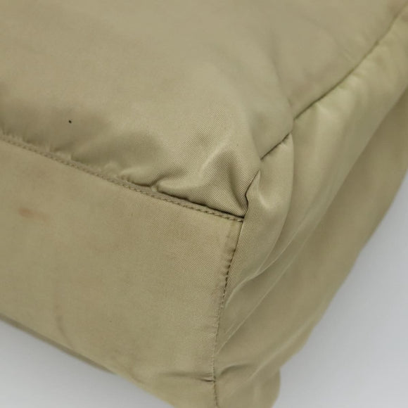 PRADA Hand Bag Nylon Beige Auth bs23980