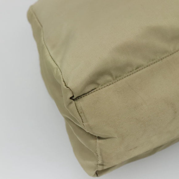 PRADA Hand Bag Nylon Beige Auth bs23980