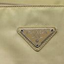 PRADA Hand Bag Nylon Beige Auth bs23980-14