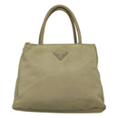 PRADA Hand Bag Nylon Beige Auth bs23980-2