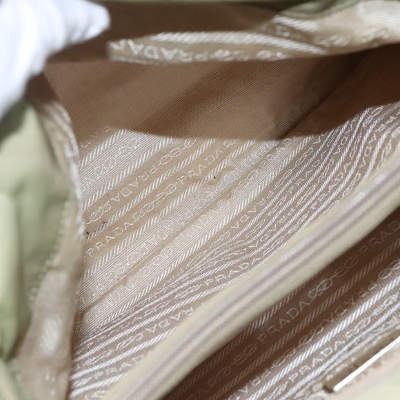 PRADA Hand Bag Nylon Beige Auth bs23980