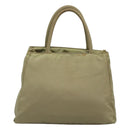 PRADA Hand Bag Nylon Beige Auth bs23980-3